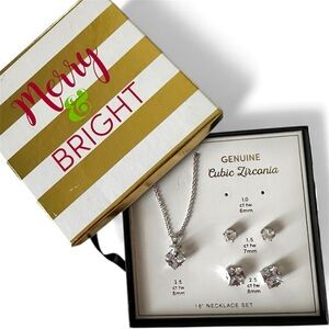 Cubic Zirconia Necklace and Earring Set